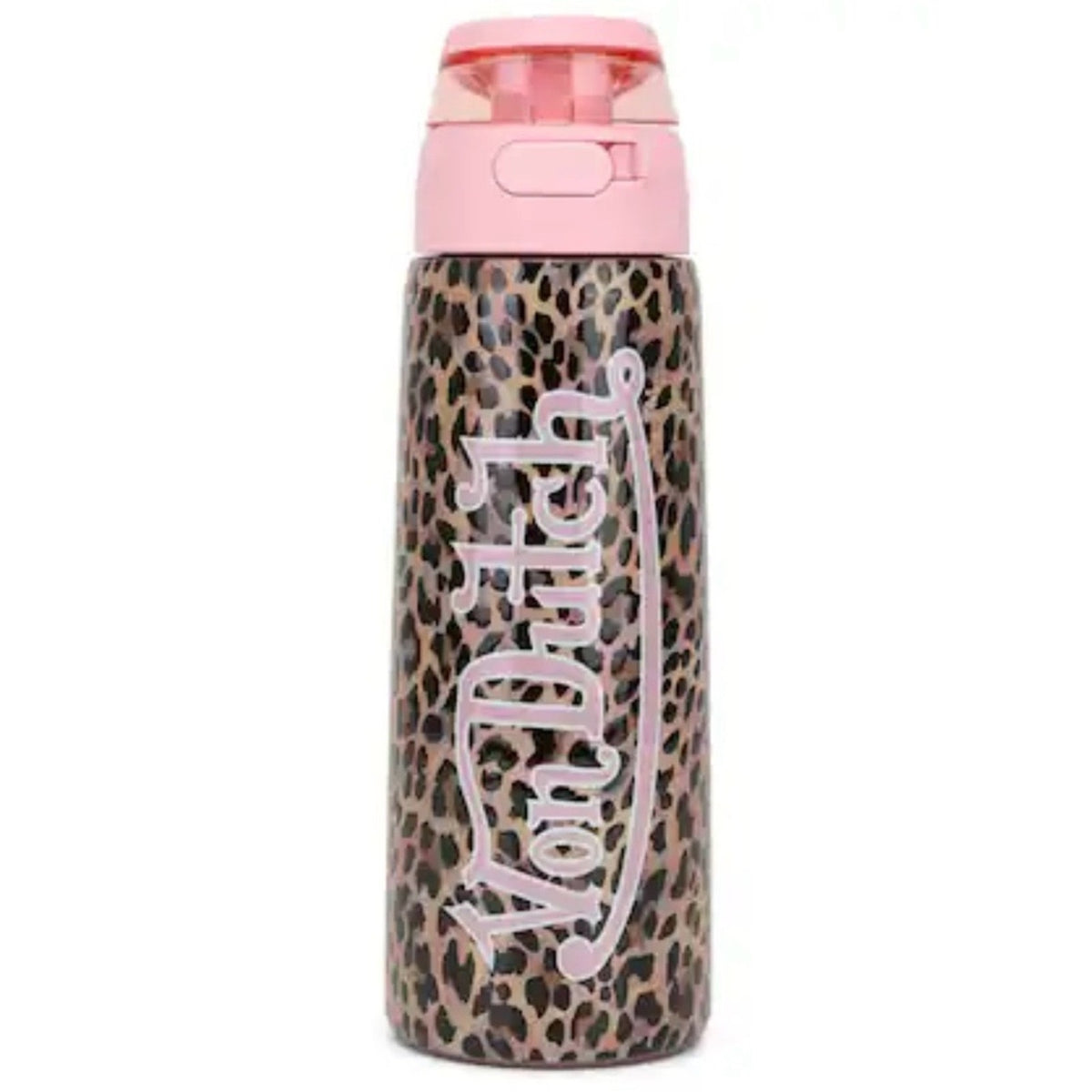 Von Dutch Pink Y2K Leopard Print Stainless Water Bottle