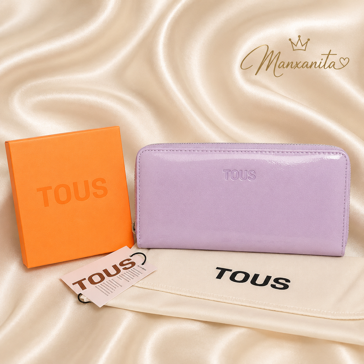TOUS Lavender Color Round Zip-Around Women's Wallet