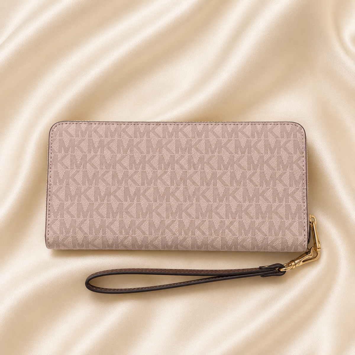 Michael Kors Blush Pink Classic continental long wallet with Wristlet & Gold Hardware