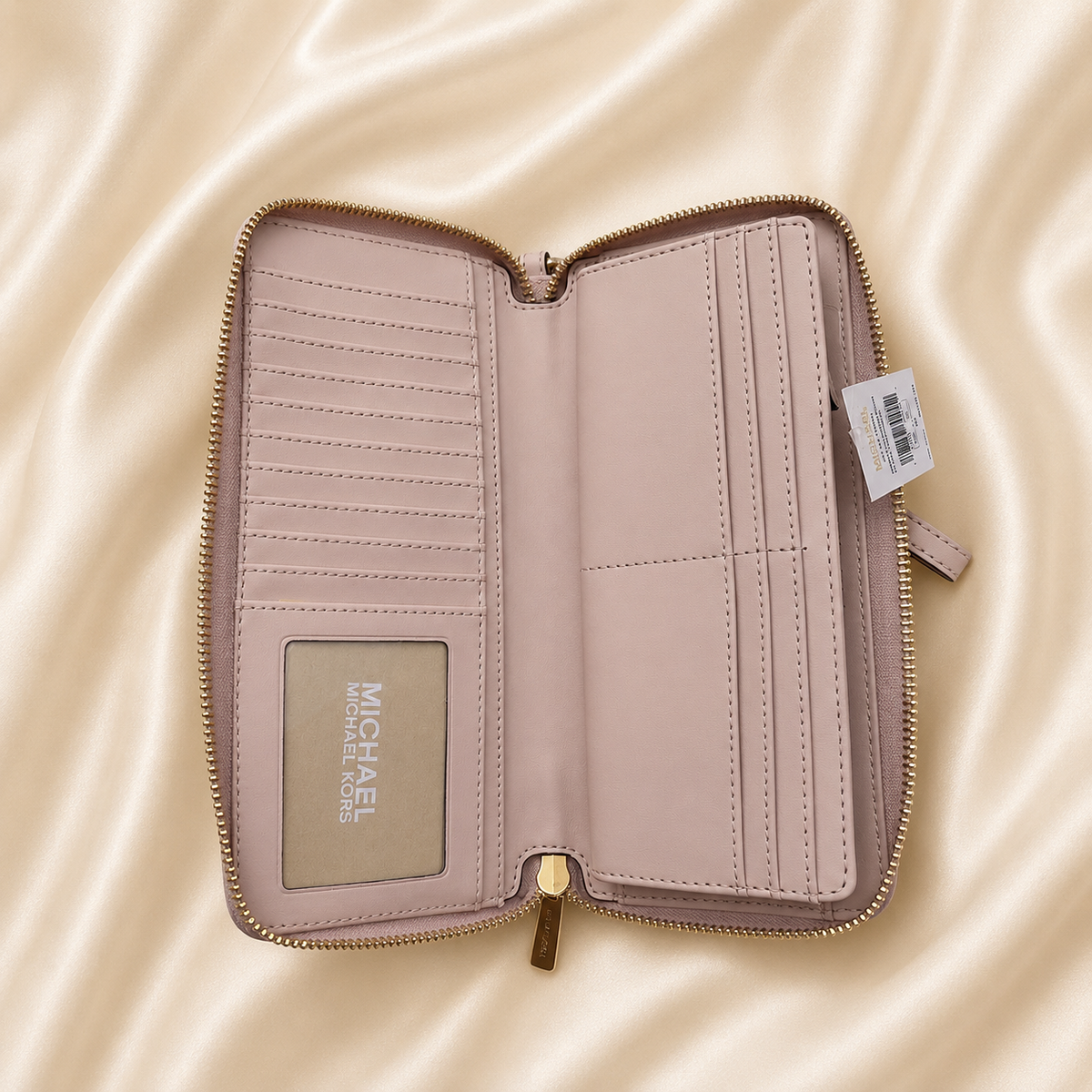 Michael Kors Blush Pink Classic continental long wallet with Wristlet & Gold Hardware