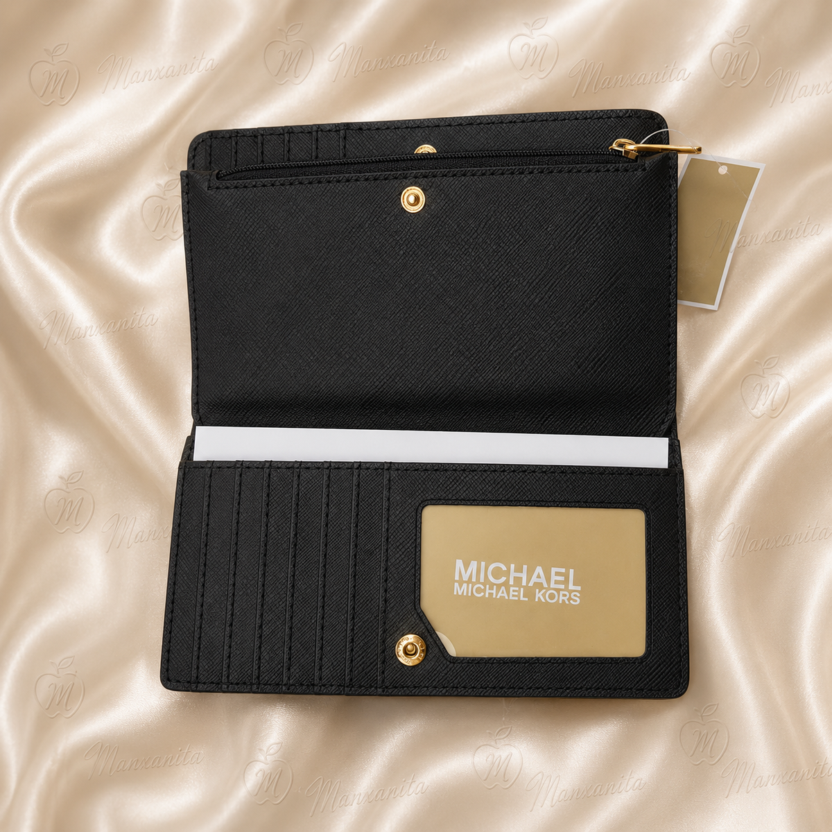MICHAEL KORS Chocolate Saffiano Classic continental long wallet