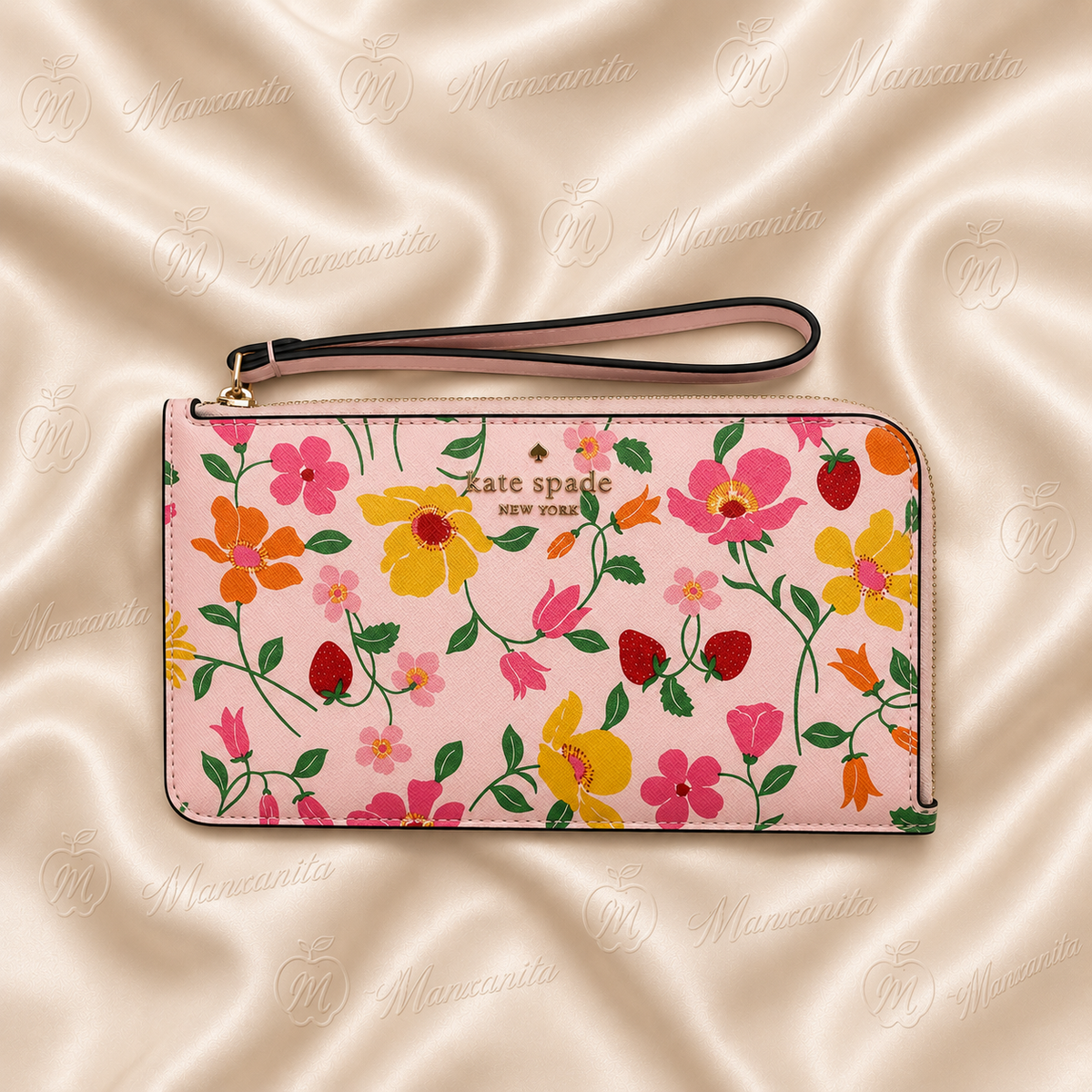 Kate Spade Floral & Strawberry Print Wristlet