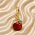 Coach Red Apple Bag Charm with Gold Hardware