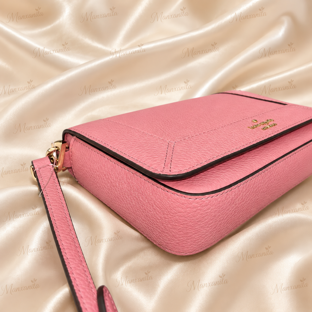 kate Spade Pink Pebbled Leather Crossbody Bag with Gold Hardware