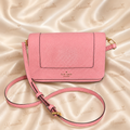 kate Spade Pink Pebbled Leather Crossbody Bag with Gold Hardware