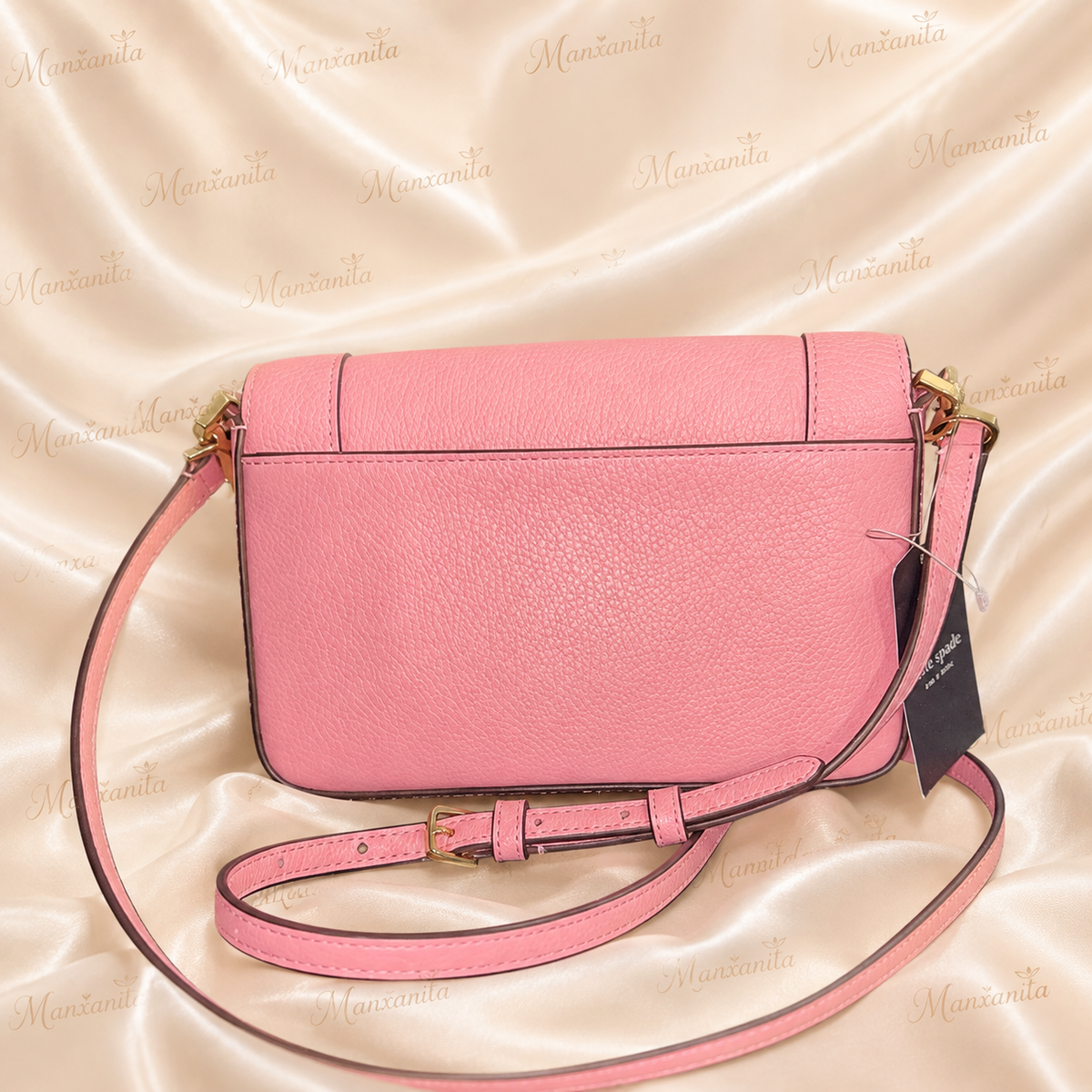 kate Spade Pink Pebbled Leather Crossbody Bag with Gold Hardware