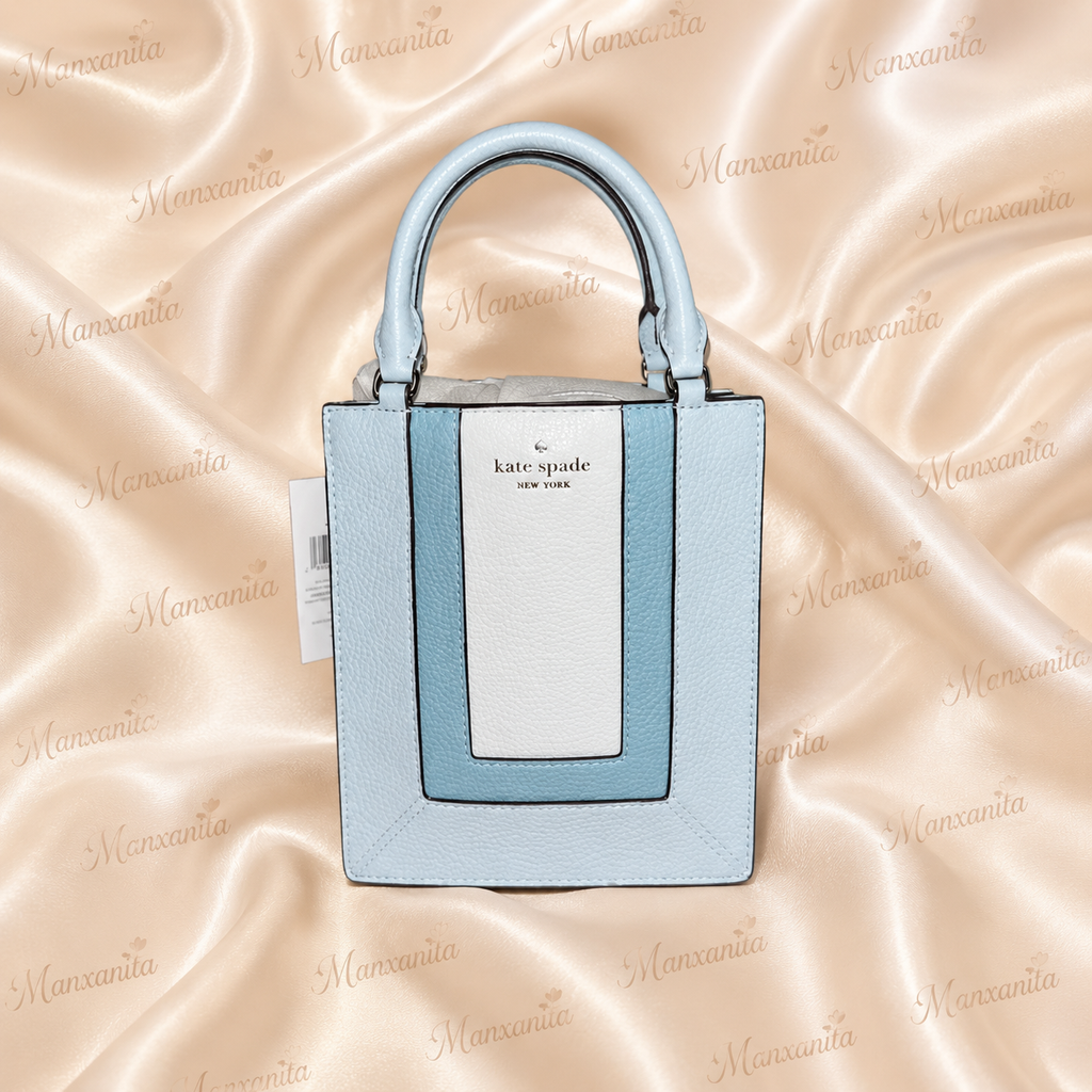Kate Spade two tone Blue color block pebble leather micro Bag