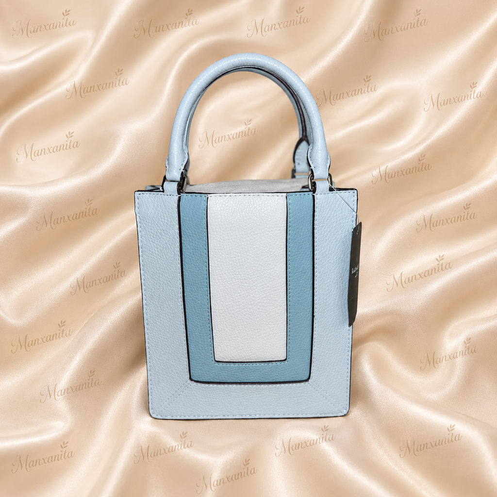 Kate Spade two tone Blue color block pebble leather micro Bag