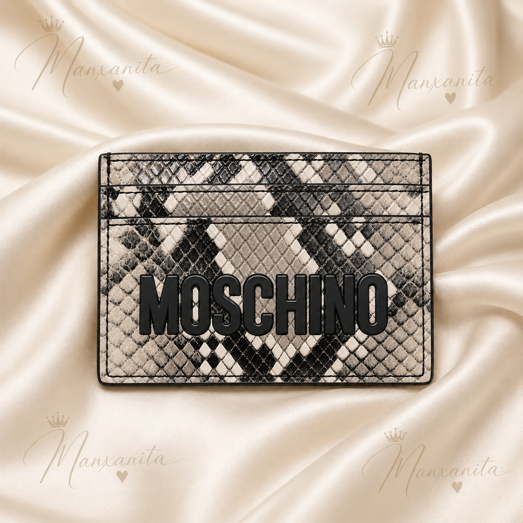 Moschino snake skin card holder