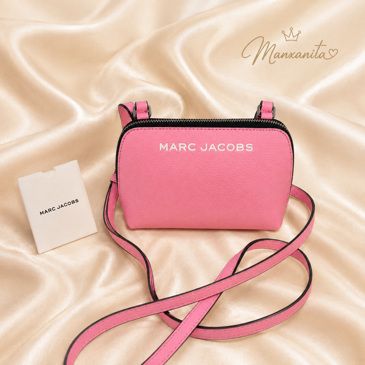 Marc Jacobs Vibrant Pink Pebble leather Micro Crossbody Bag