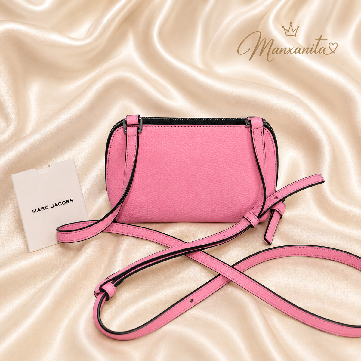 Marc Jacobs Vibrant Pink Pebble leather Micro Crossbody Bag