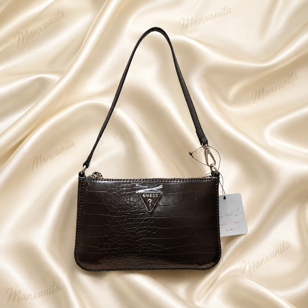 GUESS BROWN SHOULDER BAG CONVERTIBLE 