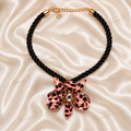 Betsey Johnson animal print flower necklace