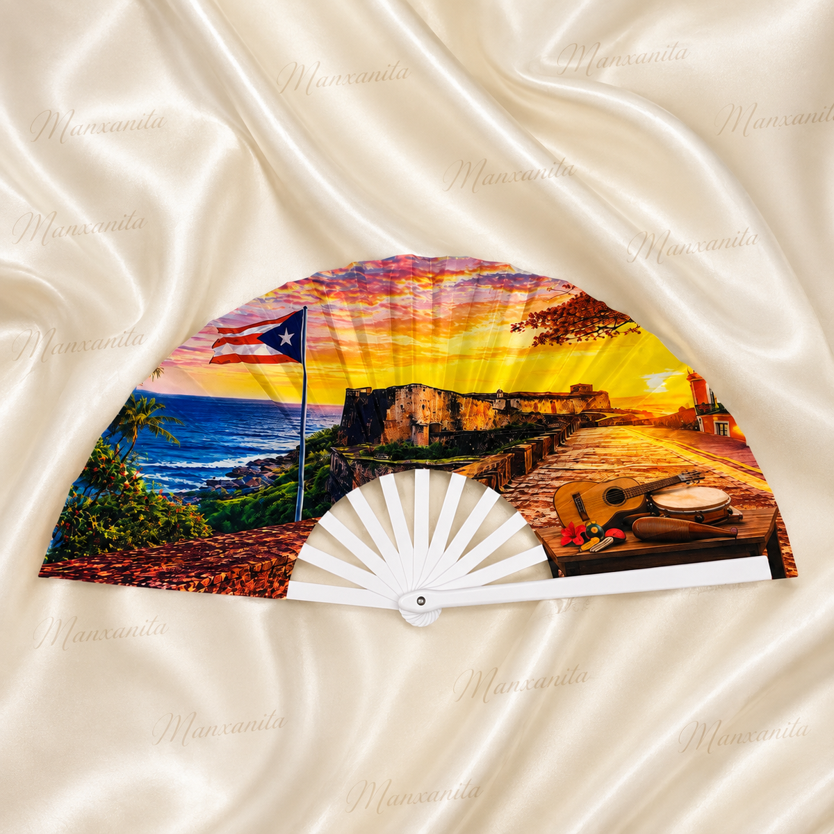 PUERTO RICO FOLDING HAND FAN