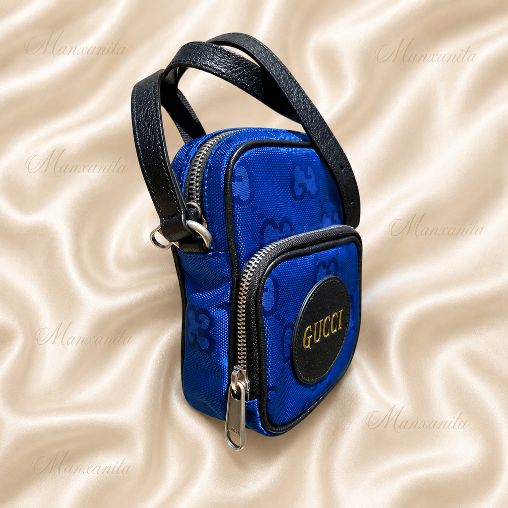 Off the Grid Gucci ROYAL Blue & Black Mini Crossbody Bag leather