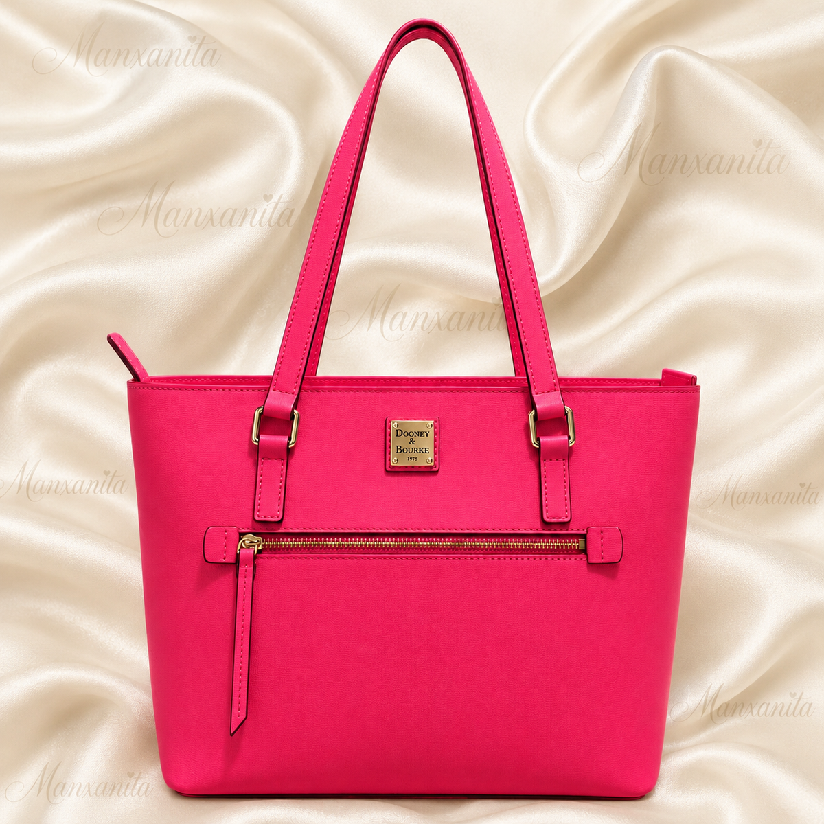 Dooney & Bourke Neon Pink Leather Tote Bag