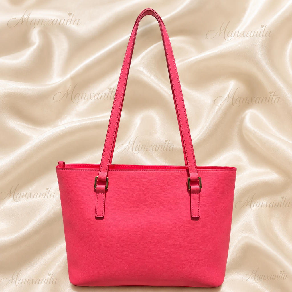 Dooney & Bourke Neon Pink Leather Tote Bag