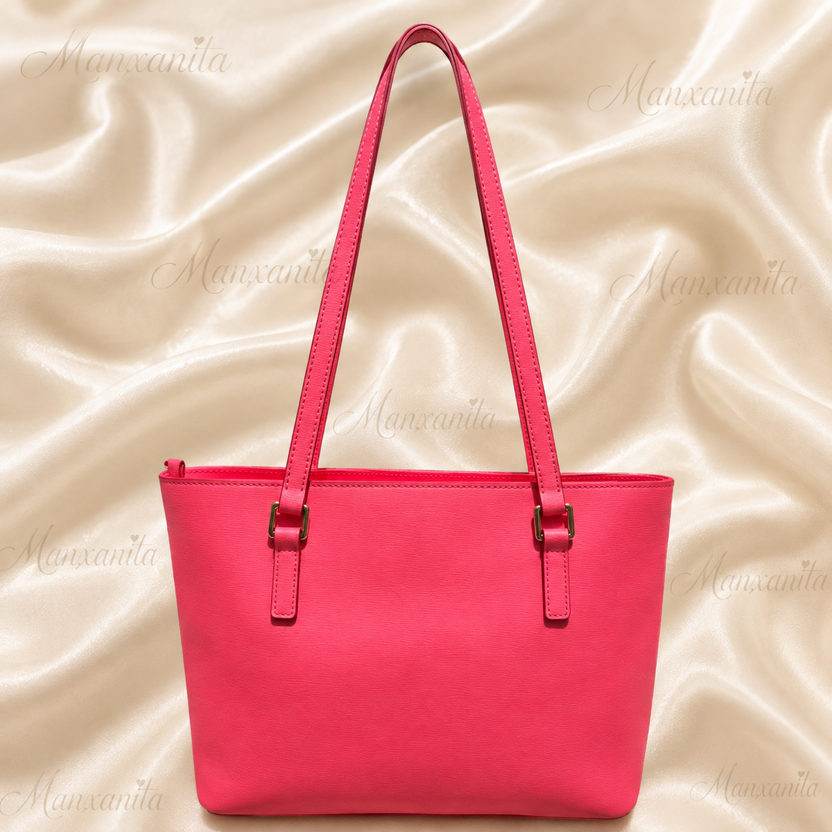 Dooney & Bourke Neon Pink Leather Tote Bag