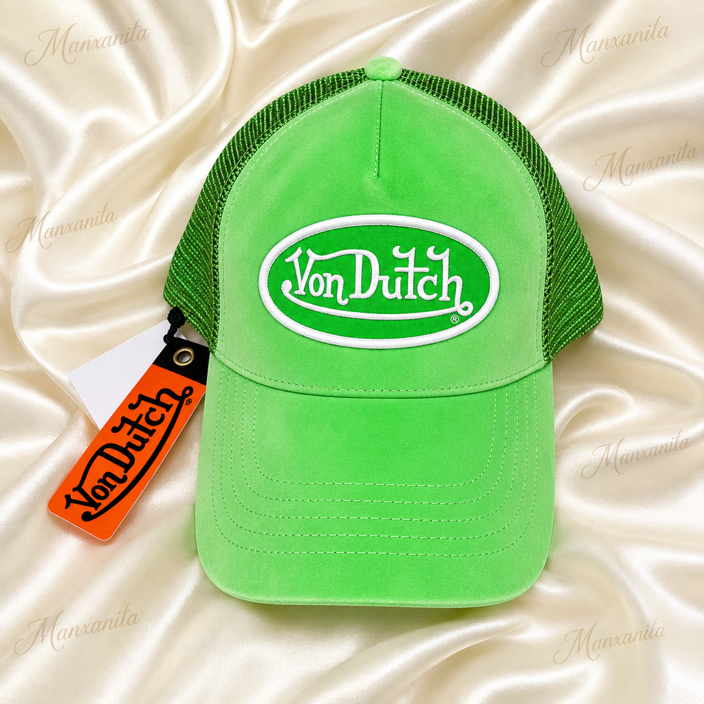 VON DUTCH NEON GREEN VELOUR CAP