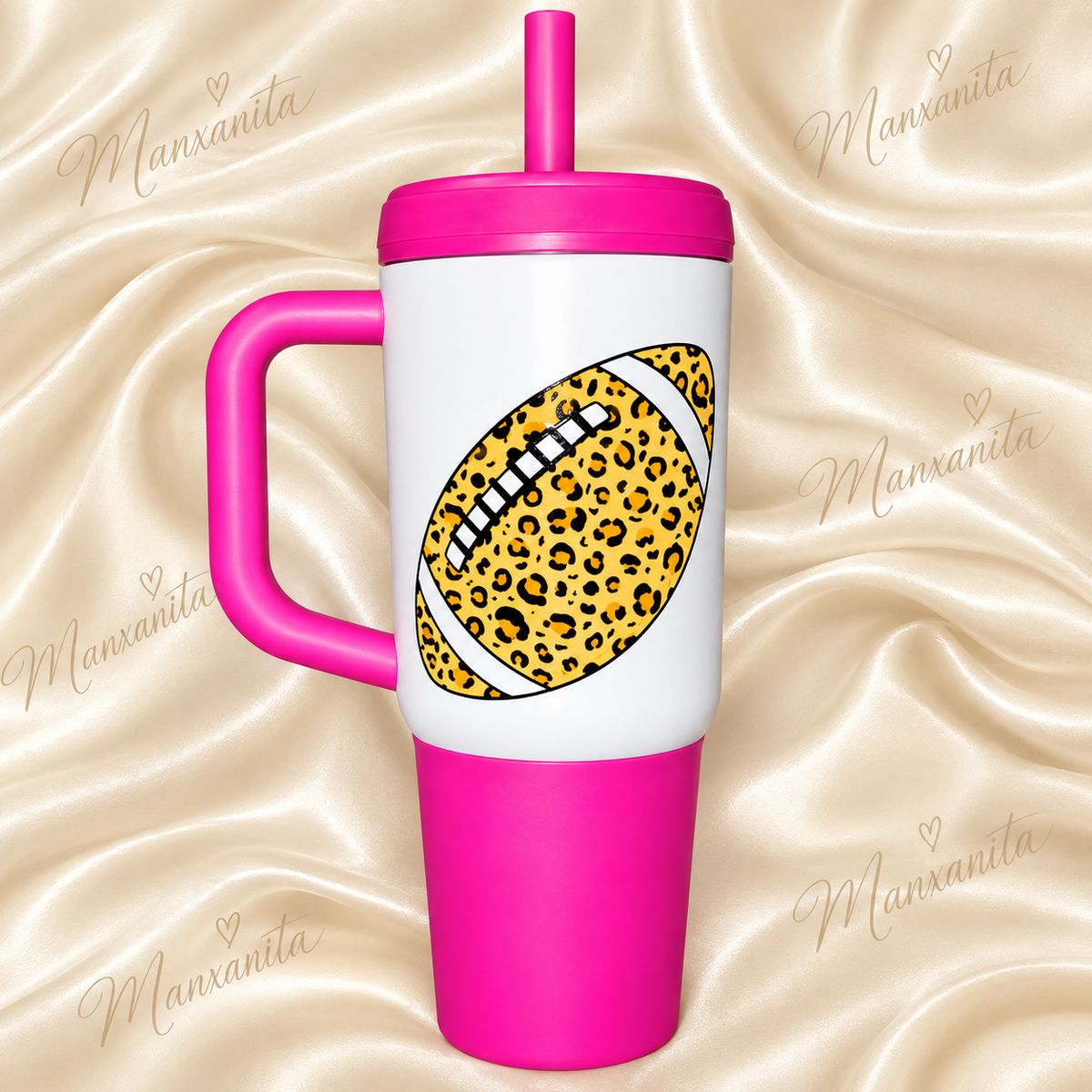 HYDRAFLOW STAINLESS STEEL FOOTBALL ANIMAL PRINT INSULATED TUMBLER