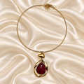 ROSE GOLD NECKLACE WITH STONE PENDANT