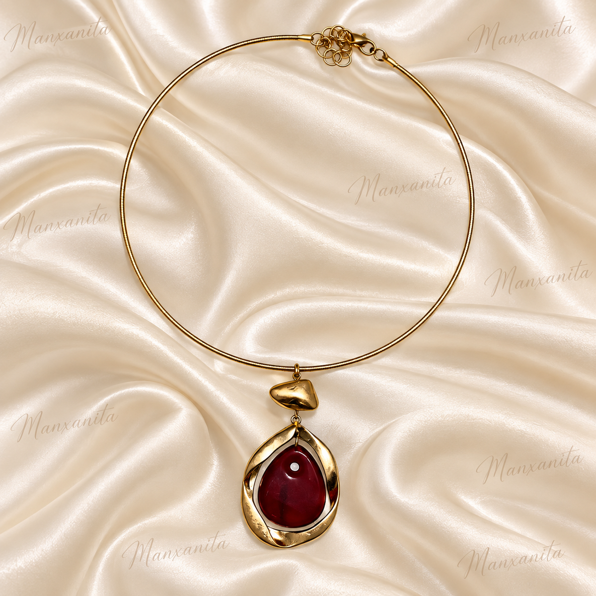 ROSE GOLD NECKLACE WITH STONE PENDANT
