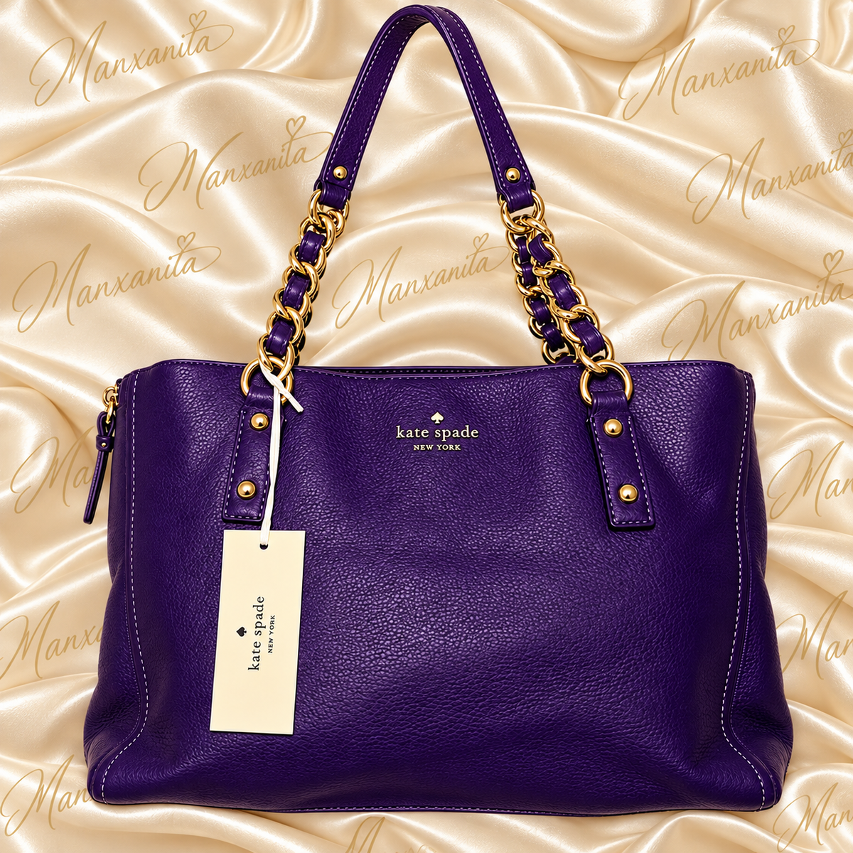 KATE SPADE PURPLE LEATHER SHOULDER BAG NWT
