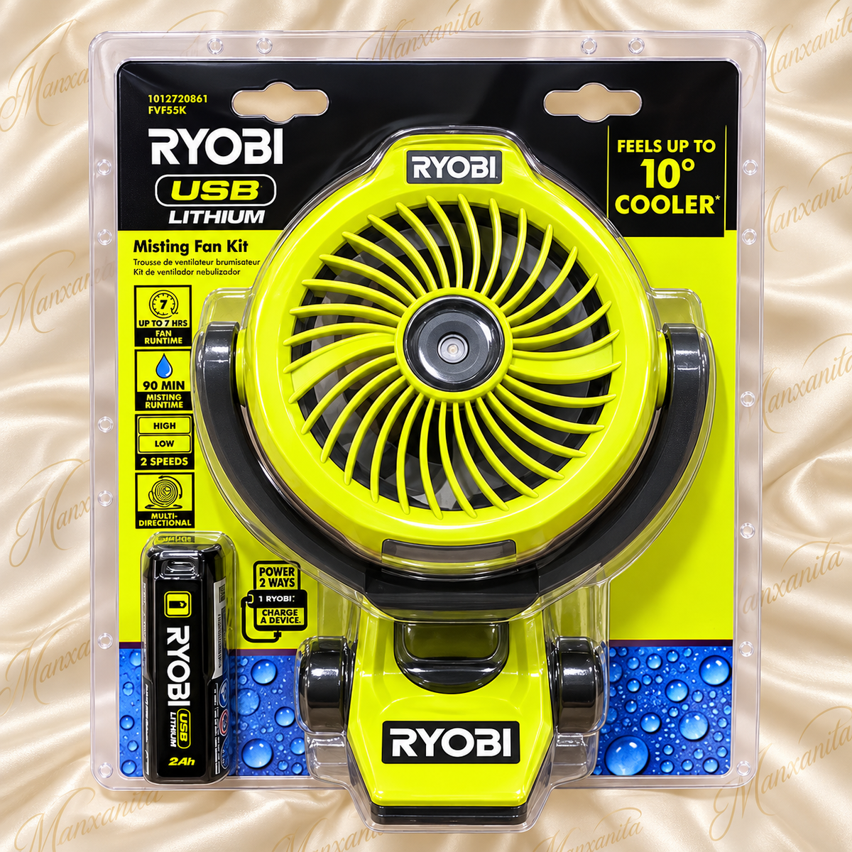 RYOBI MISTING FAN WITH BATERY