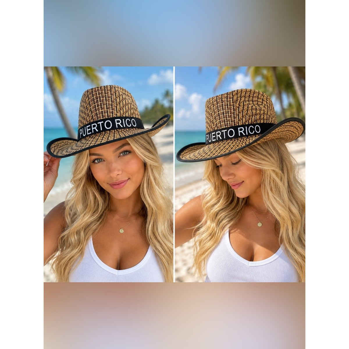 Puerto Rico Straw Sun Hat - Natural Brown